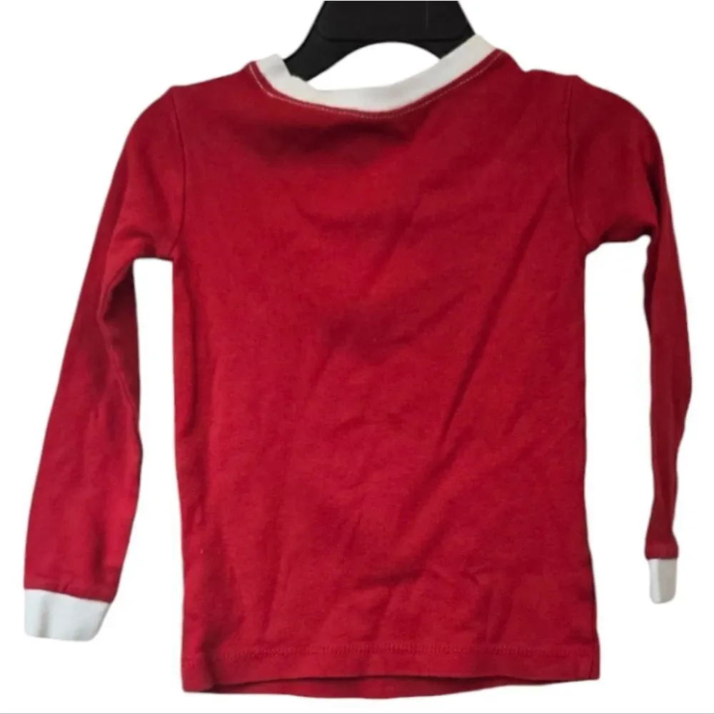 Santa Suit Long Sleeve Shirt Toddler Boy 3T Red Pajama Top Christmas Holiday Tee